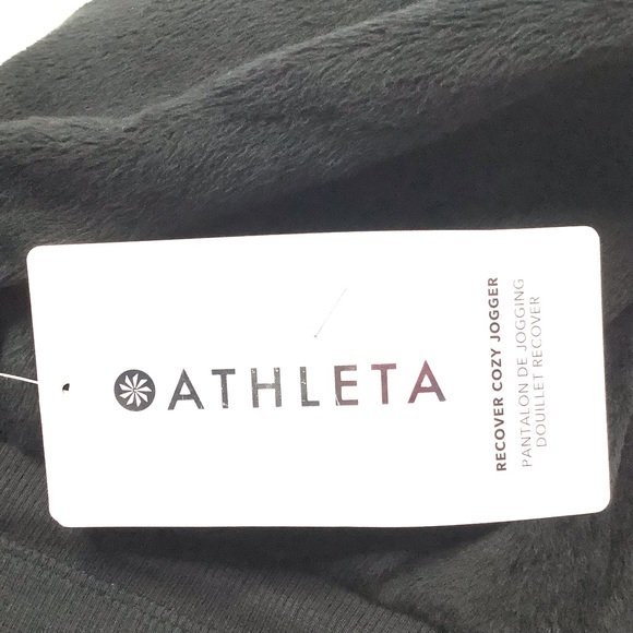 ATHLETA Recover Cozy Jogger Size XS Black Pants Women Velour Solid Pull On New - Picture 5 of 6